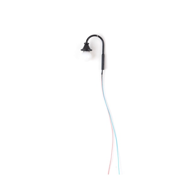 Yuarrent Farola a escala 1:87 con cables, suministros de escena de LED, miniposte de tren, lámparas LED de Metal DIY, decoraciones de bonsái para Artesanía Negro (luz blanca) Yuarrent HA066622-01