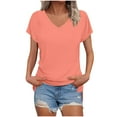 thumbnail image 2 of Summer Womens Tunic Tops for Leggings with Pockets Short Sleeve Casual Long T Shirts, Limited Time Under 10 Dollars, 2 of 6