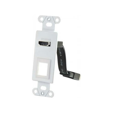C2g Hdmi Pass Through Decorative Wall Plate With One Keystone - White