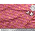 thumbnail image 3 of Soimoi Pink Modal Satin Fabric Stripe,Fire Ring & Lion Cartoon Print Sewing Fabric BTY 42 Inch Wide, 3 of 3