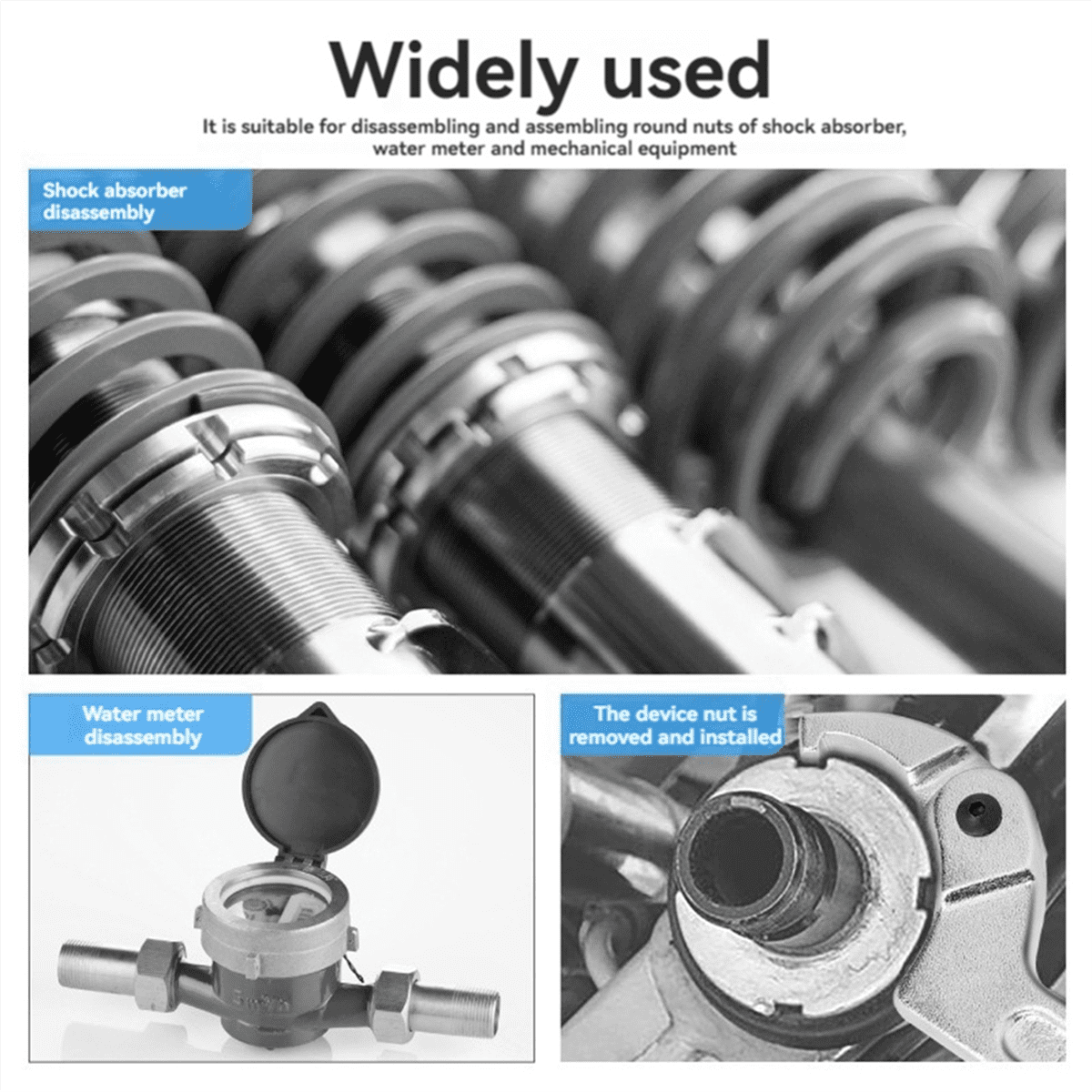 Crescent Wrench Set Adjustable C-Pin Wrench Hook Wrench for Tightening and Locking of Vehicle Mechanical Square Heads