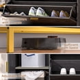 thumbnail image 5 of VECELO Shoe Storage Bench with Flip Drawer, Entryway Cabinet with Adjustable Shelves and Removable Seat Cushion, Black, 5 of 10
