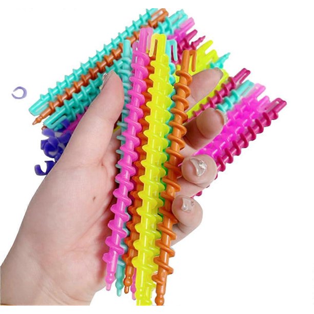 Juego de 26 rulos espirales de 15 cm (6 pulgadas) sin calor, de plástico, para permanente y peinado de cabello medio a largo.