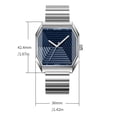 thumbnail image 3 of Reloj de pulsera de cuarzo unisex con correa de acero inoxidable, resistente al agua hasta 30 m, elegante reloj de vestir casual, caja de 36 mm, adecuado para hombres y mujeres, 3 of 9