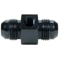 Allstar Performance ALL49760 4AN Male to 4AN Male 0.125 in. NPT Port Straight Fitting Gauge Adapter - Black Anodize
