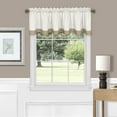 thumbnail image 4 of Woven Trends 3-Piece Window Kitchen Curtain Set, 58"W x 36"L Inches Double Layer Pinstripes, Window Tier Panels and Valance Set, Top Rod Pocket Light Filtering with Geometric Designed, Taupe, 4 of 4