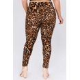 thumbnail image 3 of K-Cliffs One Size Women's Plus Classic Animal Leopard Print Peach Skin Leggings, Polyester, 3 of 5