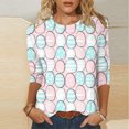 thumbnail image 2 of DDAPJ pyju Easter Shirt for Women 3/4 Sleeve Cute Bunny Graphic Tees Egg Hunt Themed T-shirt Holiday Party Blouse Tops Birthday Gifts Multicolor XXL, 2 of 6