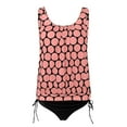 thumbnail image 4 of Zmoon Women's Removable Chest Pad Large Size Large Polka Dot Print High Waist Conservative Tankini Two-Piece Swimsuit, 4 of 5