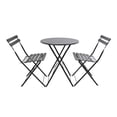 thumbnail image 1 of Juego de Muebles para jardín - Set de 3 Piezas Incluye una Mesa Redonda y Dos sillas Plegables para Exteriores - Patio, terraza (Gris Oxford), 1 of 8