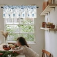 thumbnail image 6 of Blue Coastal Kitchen Valances for Windows 42x12 Inch Kitchen Curtains Valances Rod Pocket Summer Eucalyptus Leaves Beach Ocean Starfish Nautical Bathroom Window Valances for Window Treatment Decor, 6 of 6