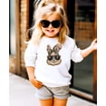 thumbnail image 6 of Ink Printed NOT a Chenille Patch Camo Bow Easter Bunny Pullover for Girls White Sweatshirt Youth Small, 6 of 8