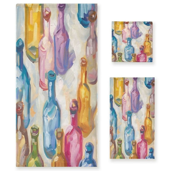 Three-Piece Towel Set Face Towel Towel Set Hand Towel Bath Towel Cotton Bath Towels Bath Towel Sets Hand Bath Towels Multicolor Bottle