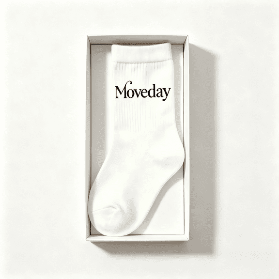 Moveday Classic White Crew Socks for Men and Women, Premium Cotton Breathable Casual Mid Calf Socks, 1-Pack Everyday Wear