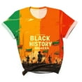 thumbnail image 4 of Tnhcen Women's Black History Month Print Crewneck – Loose Fit Short Sleeve Casual Shirt Memorial Day Stretch Top S-5XL, 4 of 5