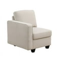 thumbnail image 5 of 148.5" Fabric Linen Blend Reversible Modular Sofa & Couch With Ottoman-Beige, 5 of 7