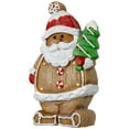 thumbnail image 4 of Northlight Lighted Gingerbread Santa with Frosted Tree Christmas Figure - 16", 4 of 6