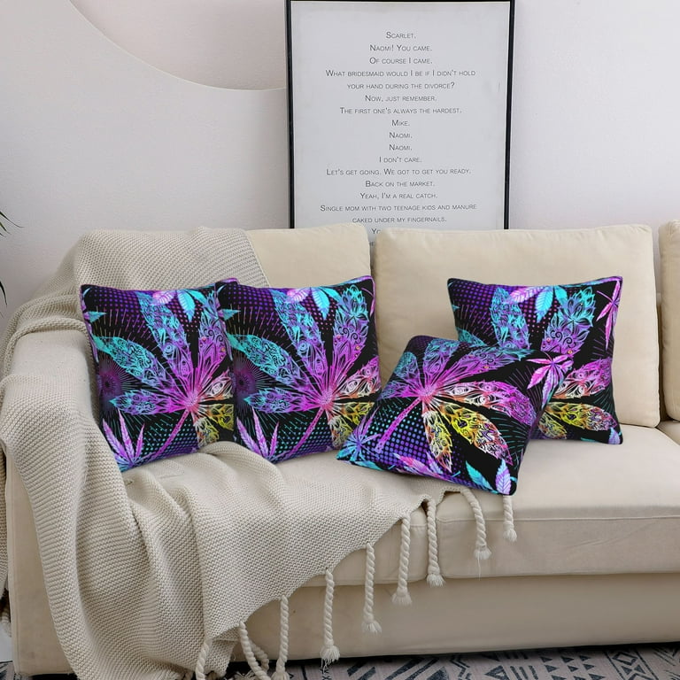 Set Of 4 Blue And Black Printed Pillow Covers Set Of 4 Blue And Black Printed Pillow Covers