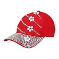 thumbnail image 2 of VLOOCKLW Cotton Soft Baseball Cap Studded Rhinestone Crystals Adjustable Ponytail Mesh Baseball Cap Shiny Bling Casual Sports Cap Breathable Sun Hat, 2 of 7
