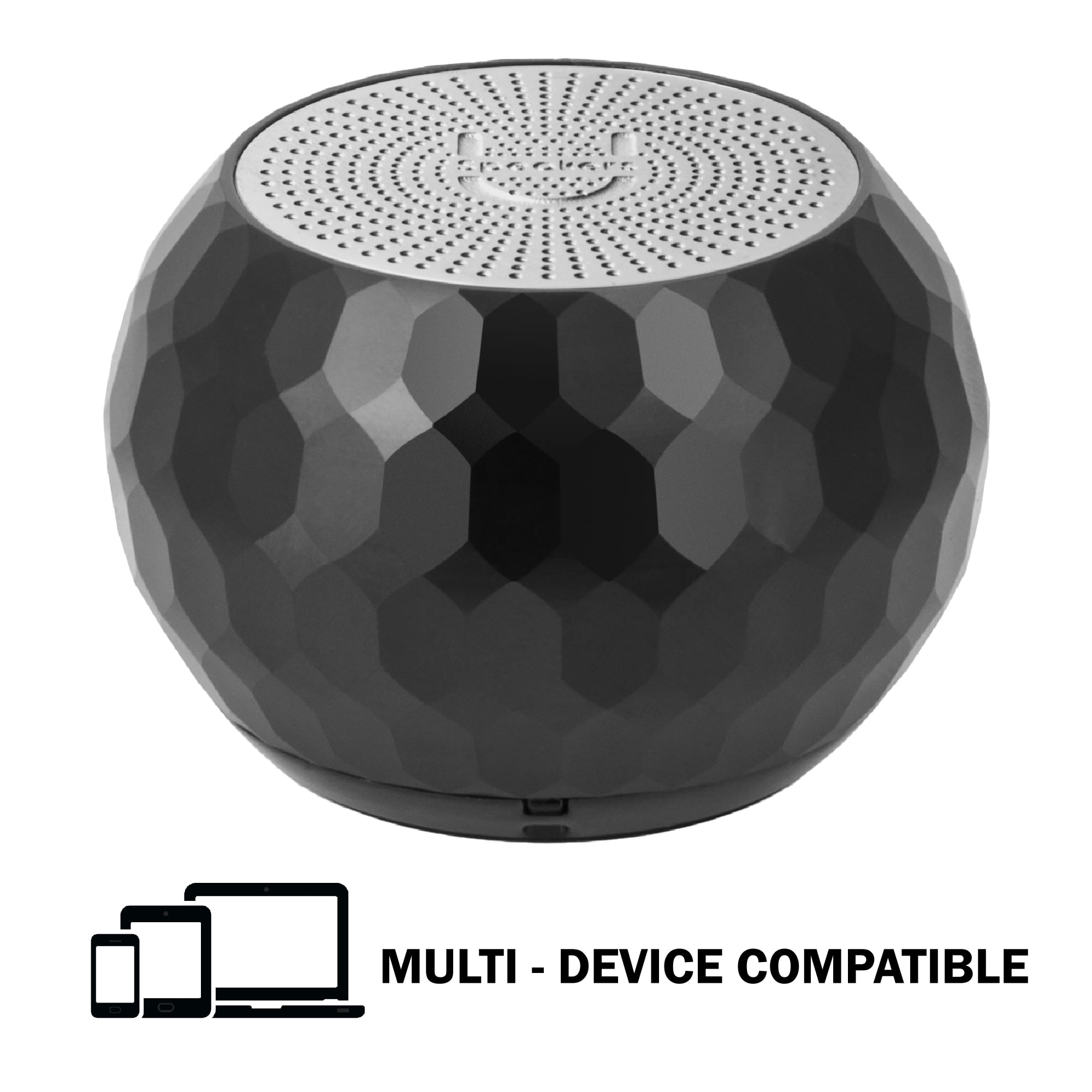 Fashionit U Speakers Mini Bluetooth Computer Speaker 2-Pack Bundle with Matching Speaker, Built-In Mic & Selfie Remote Control, for Workspace, Desktop, Laptop, Mobile, Tablet, PC - Glam Black