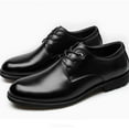 thumbnail image 5 of Xfvqtps Mens Dress Shoes British Style Simplicity Pointy Toe Lace up Soft Sole Breathable Comfortable Fashion Classic Formal Business Casual Leather Loafer Black, 5 of 9