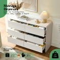 thumbnail image 4 of VanAcc 6 Drawer Dresser for Bedroom, 49" Long Modern Chest of Storage Drawers with Anti-Tip Kit, Wood Cabinet Organizer, Easy Assembly, White, 4 of 9