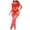 Red, variant on Womens Halter Fishnet Bodystocking One Piece Lingerie Set Heart Cutout Full Body Mesh Jumpsuit Elastic Soft Breathable Romantic Date Nights Solid Color Sleepwear