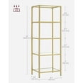 thumbnail image 3 of Glass Shelf Bookshelf Storage Rack Tempe Glass Easy Assembly for Bathroom Living Room Bedroom Office Pale Gold ULGTG, 3 of 8