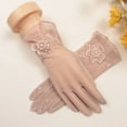 thumbnail image 2 of Winter Gloves Women Winter Gloves Women Solid Color Lace Pattern Thin Ice Silk Antiskid Breathable Short Sunscreen Gloves, 2 of 3