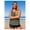 Green, variant on Women's Black Pink Floral Leaf Print Ruched Tankini Swimsuit - Two Piece with Boyshorts, Plus Size Tummy Control Sizes XL to 5XL