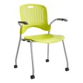 thumbnail image 1 of Safco Chaise d'Invité Moderne en Plastique Vert Herbe (Lot de 2), 1 of 4