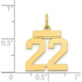 thumbnail image 5 of 14K Yellow Gold Small Polished Number 22 Charm Made In United States ls22, 5 of 6
