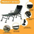thumbnail image 3 of SDJPOI Outdoor Camping Lounge Chair with Detachable Footrest, Portable Folding Reclining Camping Chair with Adjustable backrest for Indoor and Outdoor Camping Beach Hiking Fishing （Green+black）, 3 of 9