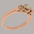 thumbnail image 4 of LBG British Made Solid 9k Rose Gold Natural Opal & Peridot Womens Anniversary Ring - 33 size options - Size 12, 4 of 7