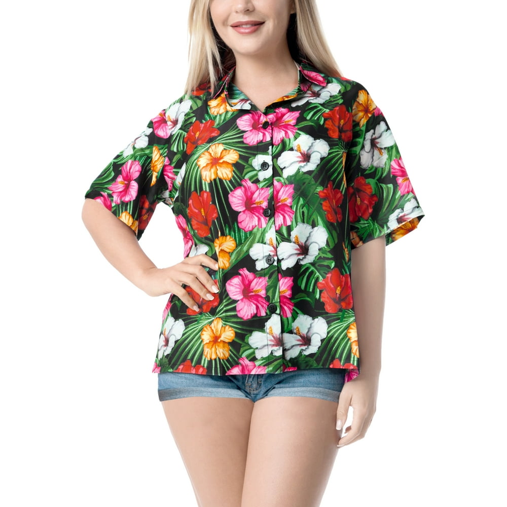 palm tree button up shirt womens