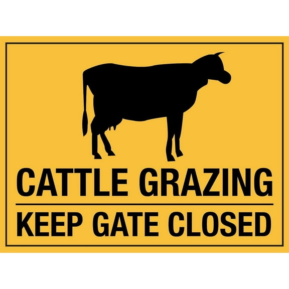 Cattle Grazing Keep Gate Closed Sign Metal Tin Sign12x16 Inches Caution Danger Safety Security Warning Notice Signs