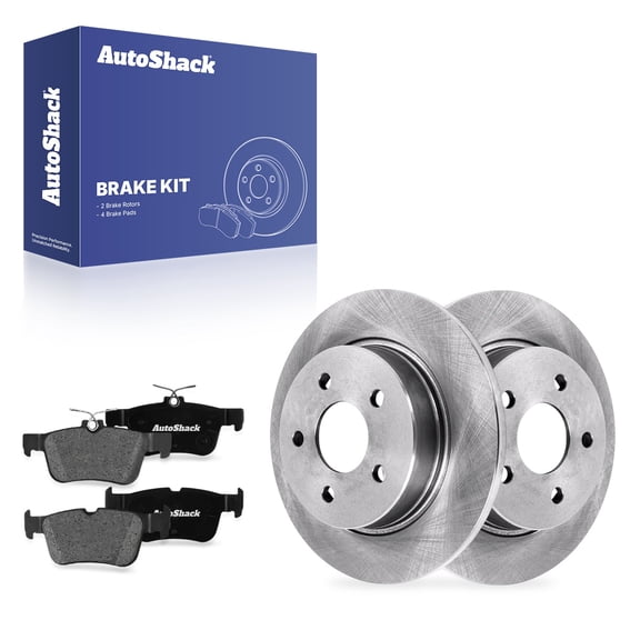 AutoShack Rear Solid Brake Rotors   Premium Ceramic Pads 6-PC Brake Kit Replacement for 2012-2018 Ford Focus 10.67" (271 mm)