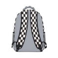 thumbnail image 3 of Black and White Checkered Backpack for School,Cute School Bag,Schoolbag with Adjustable Shoulder Straps & Padded Back,15.3"x11"x6.7", 3 of 4
