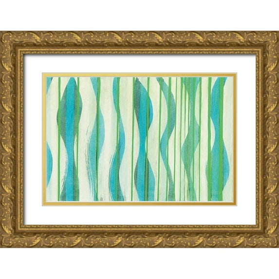 Miller, Allison G 24x17 Gold Ornate Wood Framed with Double Matting Museum Art Print Titled - Carousing with Lines I