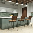 thumbnail image 1 of Homy Casa Set of 4 Swivel Bar Stools with Suede-Like Upholstery and Footrest for Kitchen Island, 1 of 9