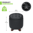 thumbnail image 2 of Magshion Storage Ottoman with Padded Seat, Modern PU Leather Footrest, Round Seat stool for Living Room Bedroom , Black, 2 of 8