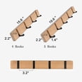 thumbnail image 3 of Wooden Wall Mounted Folding Rack, Modern Wall Floating Coat Hook Rack Space-Saving Sleek Hanger for Coats, Hats, Scarves, Key (Wooden 4 Hooks), 3 of 10