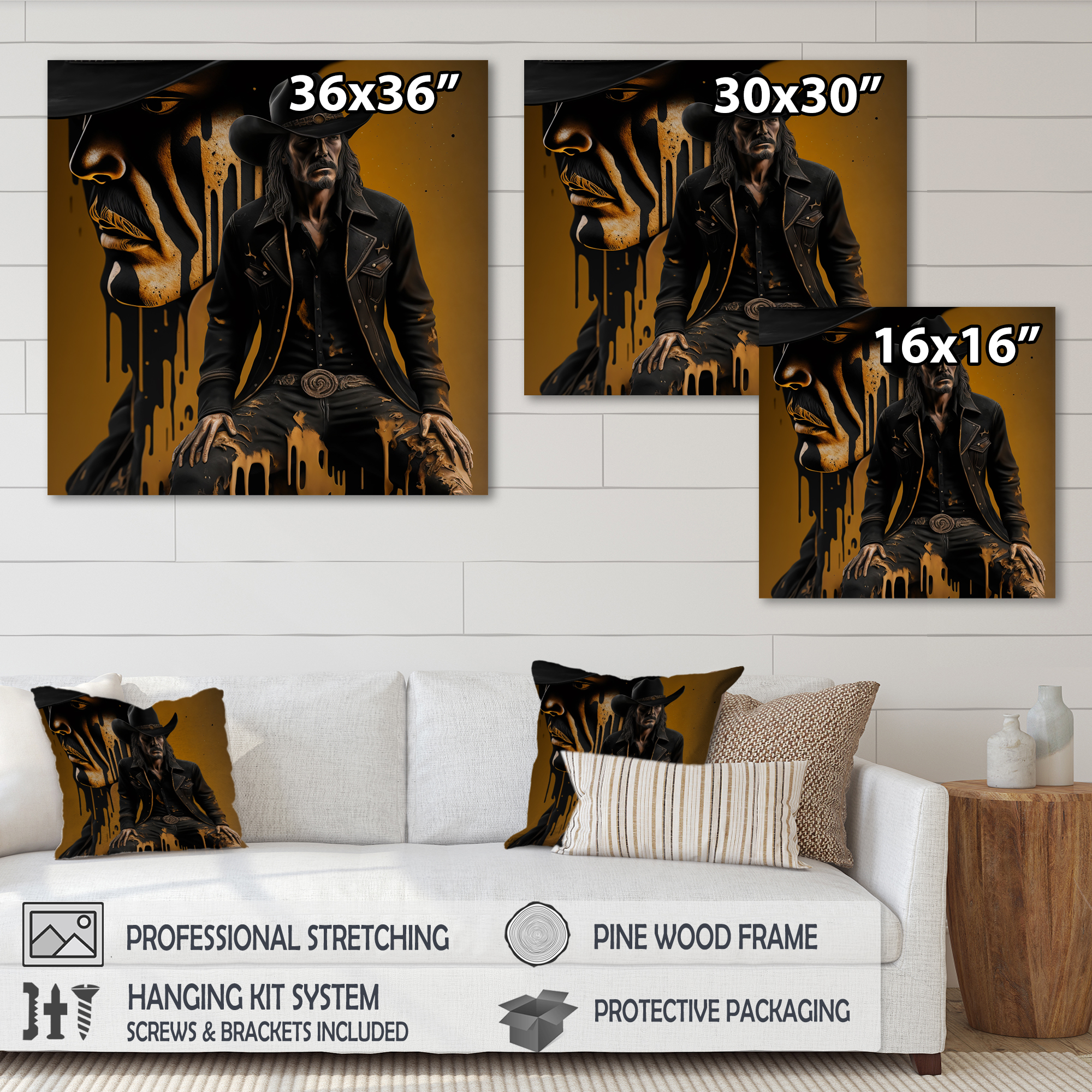 Designart Western Cowboy II Canvas Wall Art