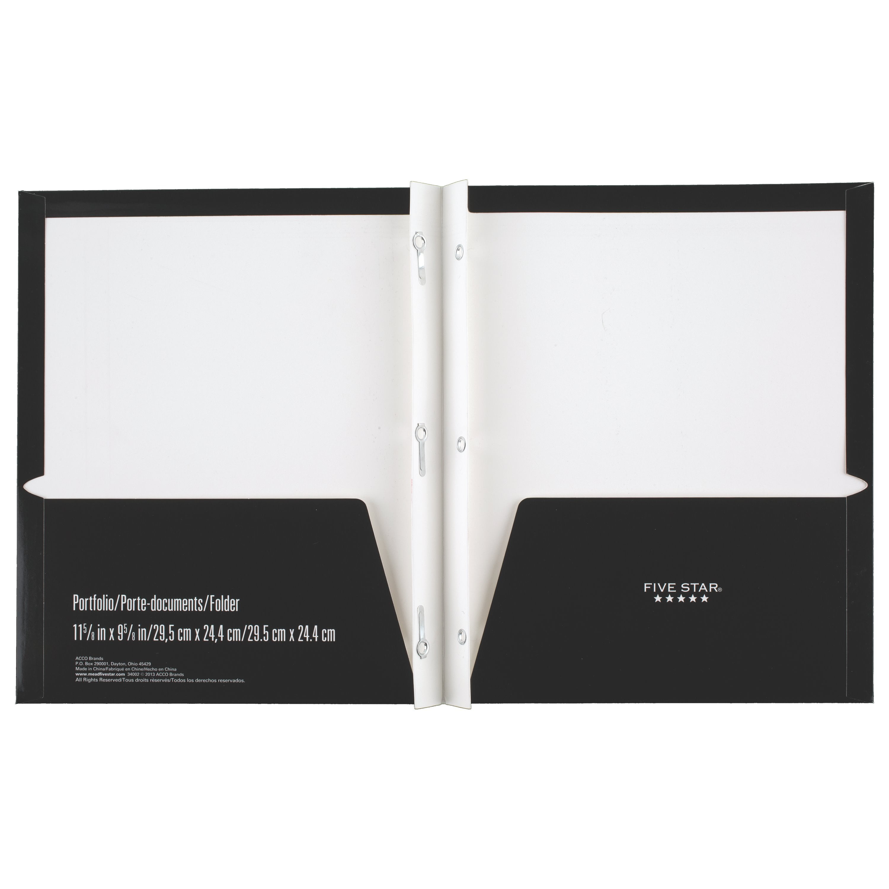 Five Star 2 Pocket Paper Folder Black and Gold - D3 Surplus Outlet