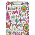 thumbnail image 2 of FMSHPON Peace Sign Guitar Flower Music Rainbow Clipboard Hardboard Wood Nursing Clip Board and Pull for Standard A4 Letter 13x9 inches, 2 of 8