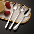 thumbnail image 5 of 5 Piece Silver Grapefruit Set, 4 Stainless Steel Spoons and 1 Slotted Spoon, Grapefruit Utensil Set, Serrated Edge Spoon, Dessert Spoon, Fruit Spoon, 5 of 5