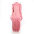 thumbnail image 2 of Peluca para cosplay, larga, recta, rosa con flequillo en capas, 100 cm, 2 of 2