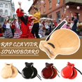 thumbnail image 2 of Soug Wooden Castanets Spanish Castanets Flamenco Fancy Dress Music Plain; Red New, 2 of 8