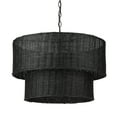 thumbnail image 4 of Golden Lighting 1084-6 BLK-BW 6 Light Erma Chandelier, Matte Black & Black Wicker, 4 of 7