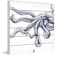 thumbnail image 2 of Marmont Hill "Blue Octopus" Painting Print on White Wood, 2 of 5